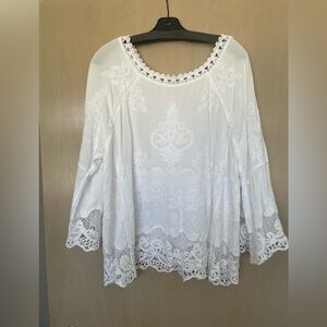Democracy embroider and lace top